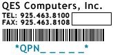 QES System Serial Number Tag